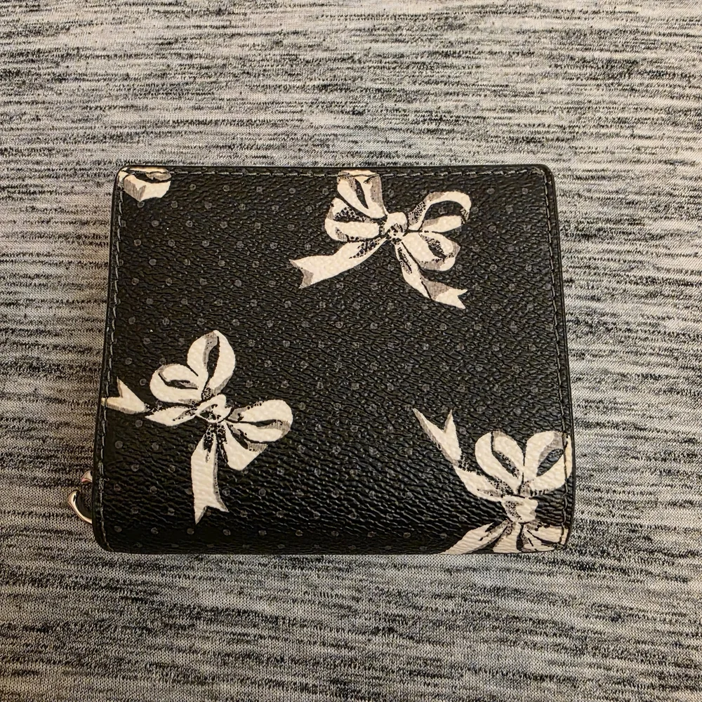 Coach Black Wallet with White Bow Accents - Picture 2 of 8